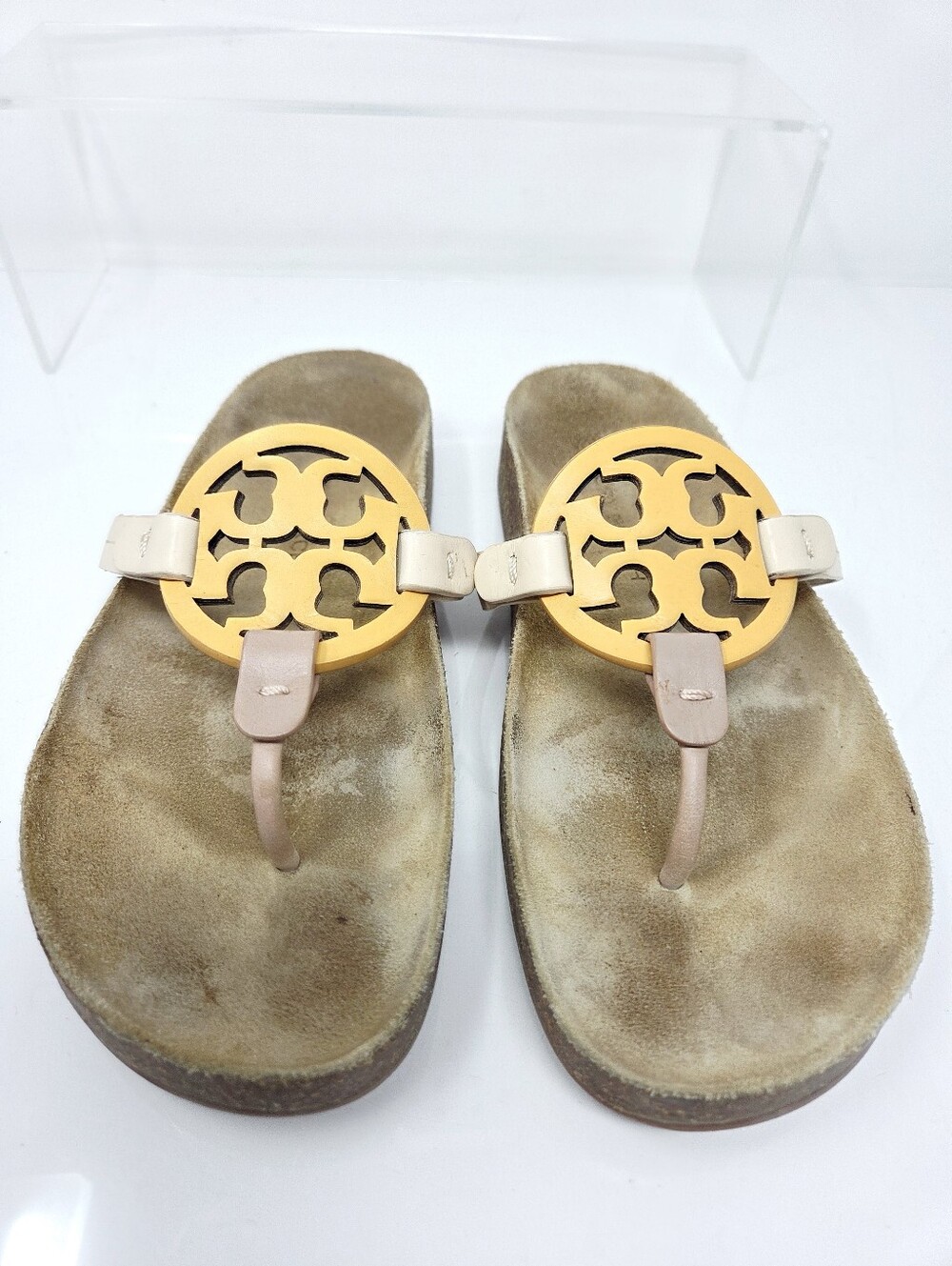 Tory Burch 8 Miller Cloud Orange Tand Slides Slip On Thong Sandals Summer Resort - Picture 4 of 7